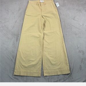 FRAME Le Tomboy Wide Leg Twill Trouser Washed Tan Khaki Relaxed Fit Size 24
